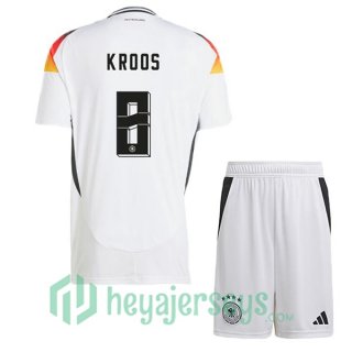 Germany (KROOS 8) Kids Soccer Jerseys Home White UEFA Euro 2024