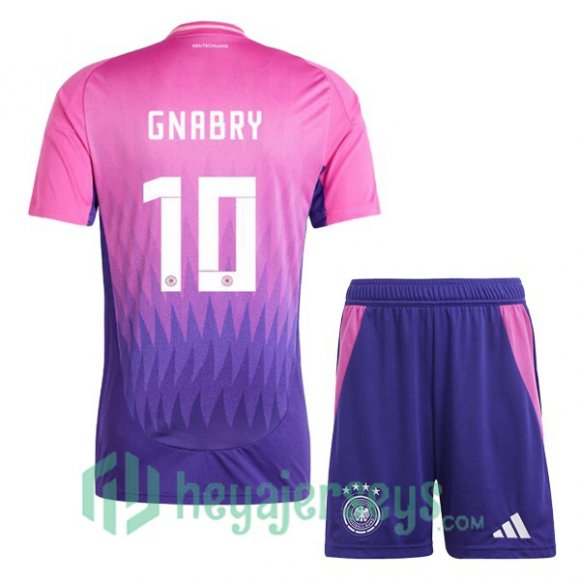 Germany (GNABRY 10) Kids Soccer Jerseys Away Rose Purple UEFA Euro 2024