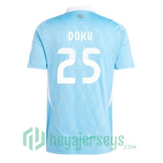 Belgium (DOKU 25) Soccer Jerseys Away Blue UEFA Euro 2024