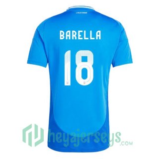 Italy (BARELLA 18) Soccer Jerseys Home Blue UEFA Euro 2024