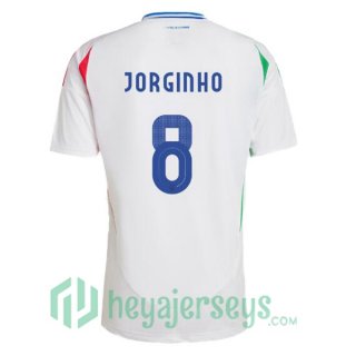Italy (JORGINHO 8) Soccer Jerseys Away White UEFA Euro 2024