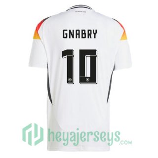 Germany (GNABRY 10) Soccer Jerseys Home White UEFA Euro 2024