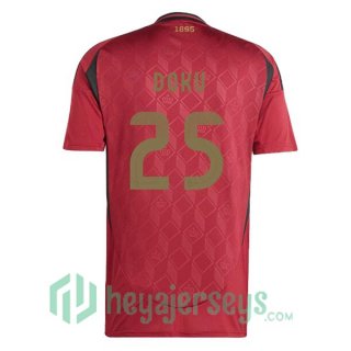 Belgium (DOKU 25) Soccer Jerseys Home Red UEFA Euro 2024