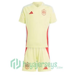 Spain Kids Soccer Jerseys Away Yellow 2024/2025