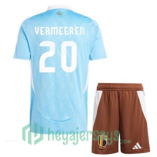 Belgium (VERMEEREN 20) Kids Soccer Jerseys Away Blue 2024/2025