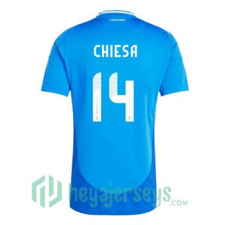 Italy (CHIESA 14) Soccer Jerseys Home Blue 2024/2025