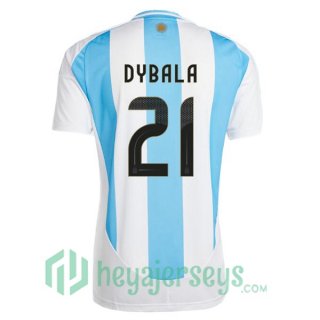Argentina (DYBALA 21) Soccer Jerseys Home Blue White 2024/2025