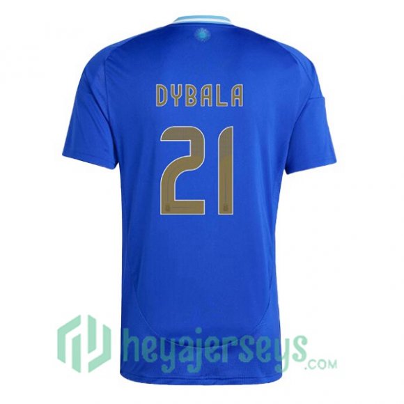 Argentina (DYBALA 21) Soccer Jerseys Away Blue 2024/2025