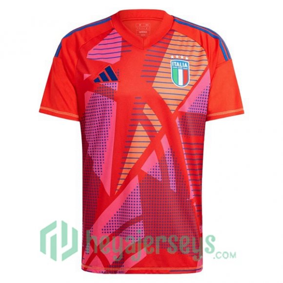 Italy Soccer Jerseys Goalkeeper Red UEFA Euro 2024