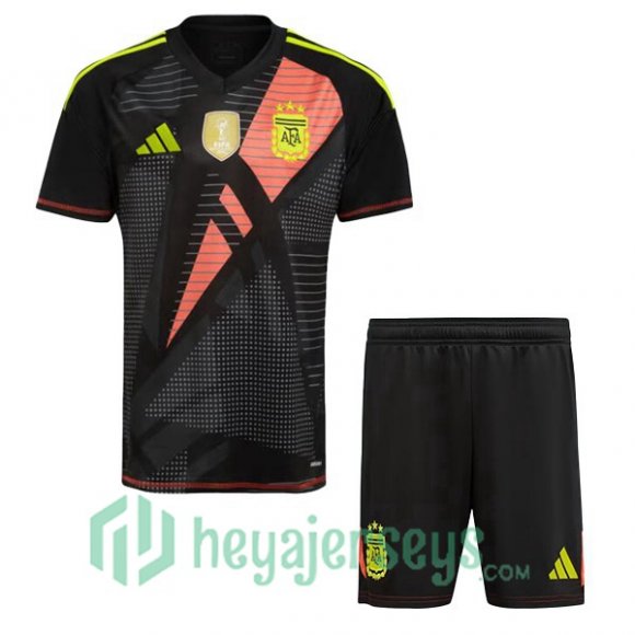 Argentina Kids Soccer Jerseys Goalkeeper Black 2024/2025