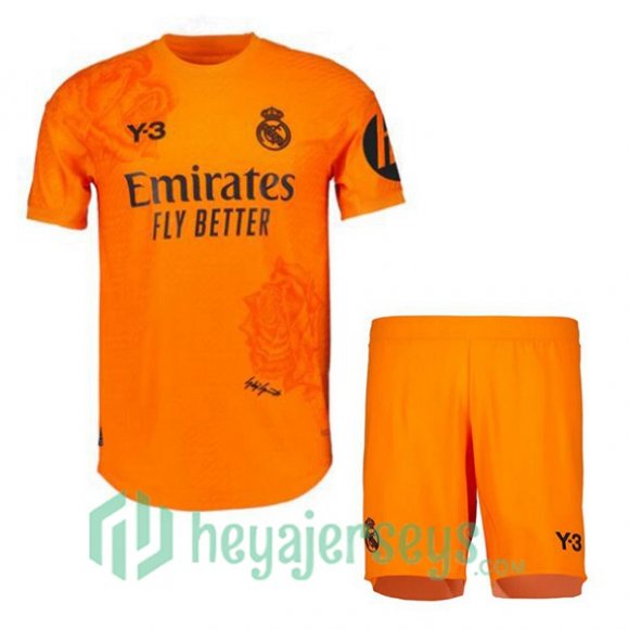 Real Madrid Kids Soccer Jerseys Goalkeeper Orange 2023/2024