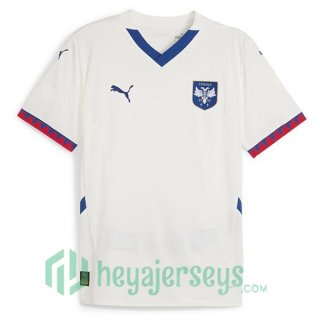 Serbia Soccer Jerseys Away White 2024/2025