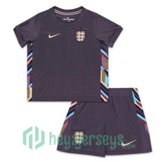 England Kids Away Soccer Jerseys Purple UEFA Euro 2024