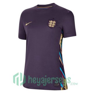 England Women Away Soccer Jerseys Purple UEFA Euro 2024