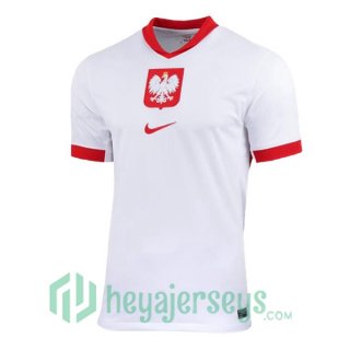 Poland Home Soccer Jerseys White UEFA Euro 2024