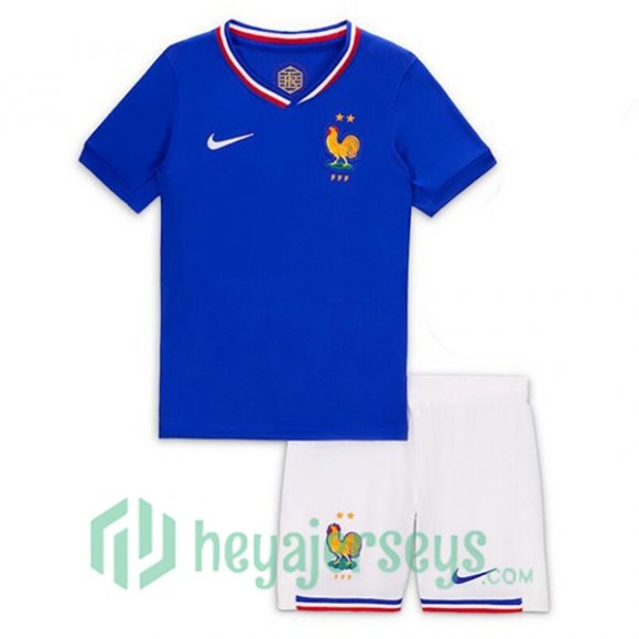 France Kids Home Soccer Jerseys Blue UEFA Euro 2024