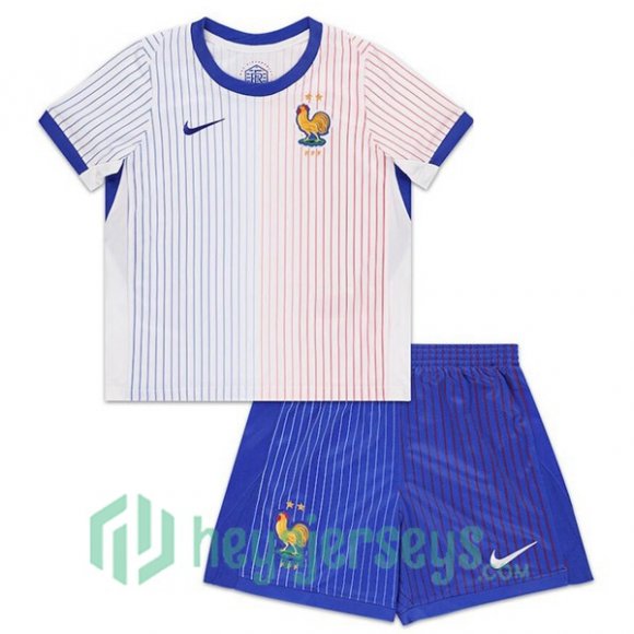 France Kids Away Soccer Jerseys White UEFA Euro 2024