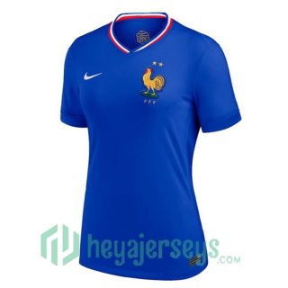 France Women Home Soccer Jerseys Blue UEFA Euro 2024