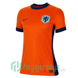 Netherlands Women Home Soccer Jerseys Orange UEFA Euro 2024