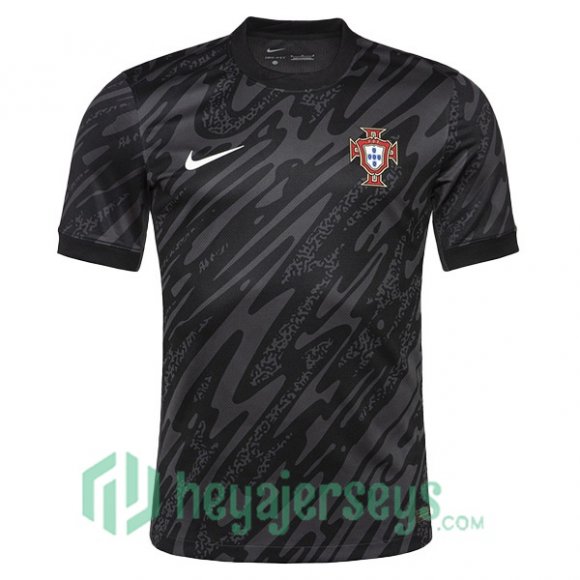 Portugal Goalkeeper Soccer Jerseys Black UEFA Euro 2024
