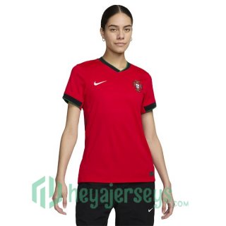 Portugal Women Home Soccer Jerseys Red UEFA Euro 2024