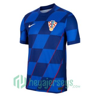 Croatia Soccer Jerseys Away Blue UEFA Euro 2024