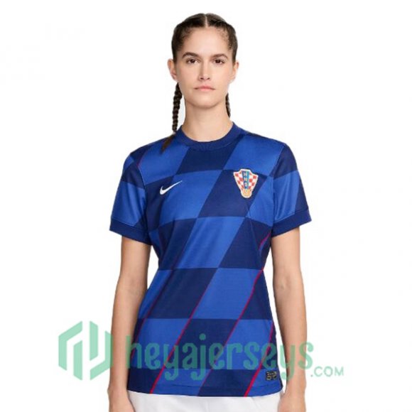 Croatia Women Soccer Jerseys Away Blue UEFA Euro 2024