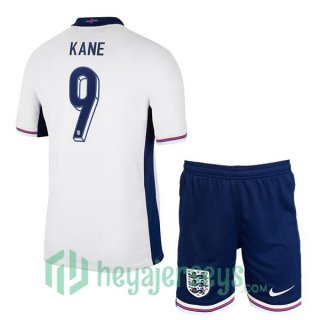 England (Kane 9) Kids Home Soccer Jerseys White UEFA Euro 2024