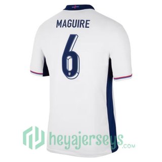 England (Maguire 6) Home Soccer Jerseys White UEFA Euro 2024