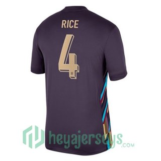 England (Rice 4) Away Soccer Jerseys Purple UEFA Euro 2024