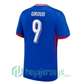 France (Giroud 9) Home Soccer Jerseys Blue UEFA Euro 2024