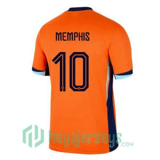 Netherlands (MEMPHIS 10) Home Soccer Jerseys Orange UEFA Euro 2024