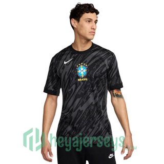 Brazil Goalkeeper Soccer Jerseys Black 2024/2025