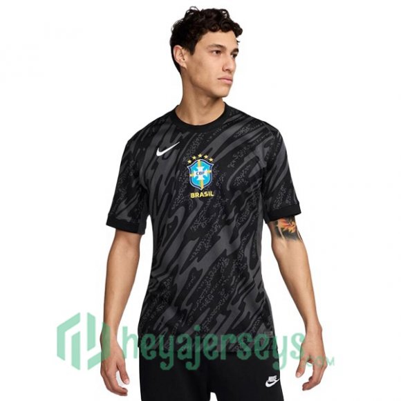 Brazil Goalkeeper Soccer Jerseys Black 2024/2025