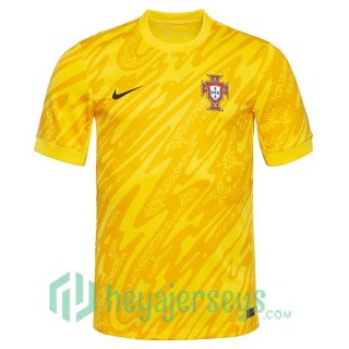 Portugal Goalkeeper Soccer Jerseys Yellow 2024/2025