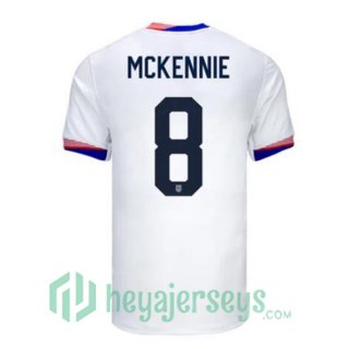 USA (McKennie 8) Home Soccer Jerseys White 2024/2025