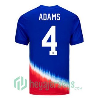 USA (Adams 4) Away Soccer Jerseys Blue 2024/2025