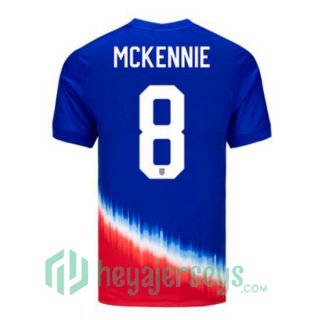 USA (McKennie 8) Away Soccer Jerseys Blue 2024/2025