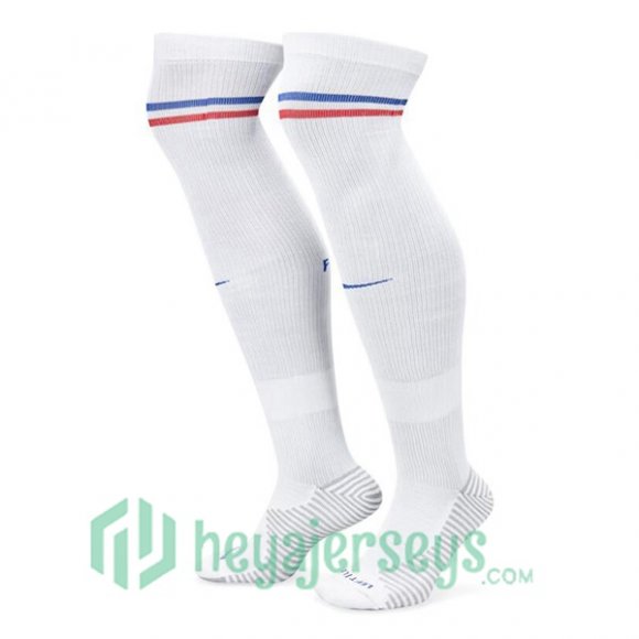 France Away Soccer Socks White 2024/2025