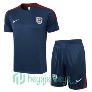 England Training T-Shirts + Shorts Blue Royal 2024/2025