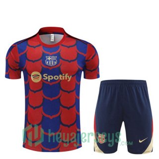 FC Barcelona Training T-Shirts + Shorts Red Blue 2024/2025