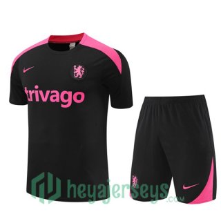 FC Chelsea Training T-Shirts + Shorts Black 2024/2025