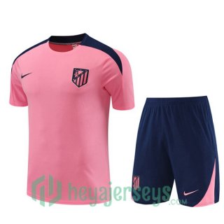 Atletico Madrid Training T-Shirts + Shorts Rose 2024/2025
