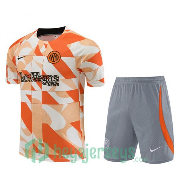 Inter Milan Training T-Shirts + Shorts Orange 2024/2025