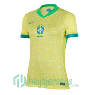 Brazil Women Home Soccer Jerseys Yellow 2024/2025