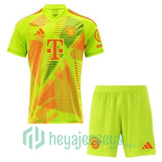 Bayern Munich Kids Goalkeeper Soccer Jerseys Green 2024/2025