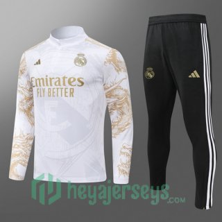 Tracksuit Real Madrid Kids White Yellow 2024/2025
