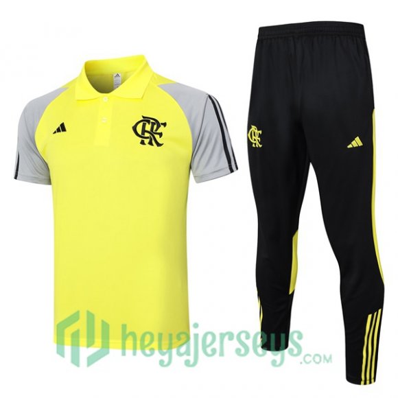Soccer Polo Flamengo + Pants Yellow 2024/2025