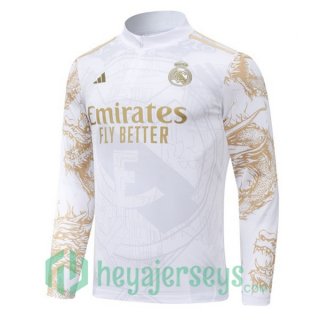 Training Sweatshirt Real Madrid White Yellow 2024/2025