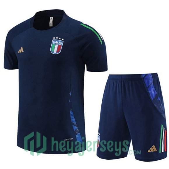 Italy Training T-Shirts + Shorts Blue Royal 2024/2025